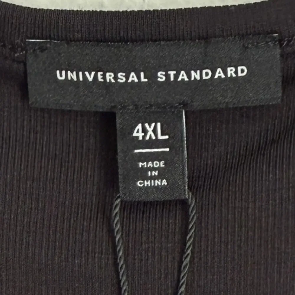 NWT Universal‎ Standard Sz 7X Foundation Ribbed Tank Top Solid Black Plus